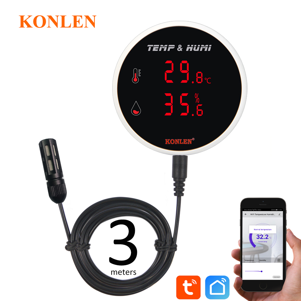 Digital Hygrometer Probe - Tuya WIFI Temperatuur-vochtigheidssensor Thermometer Hygrometer Smart