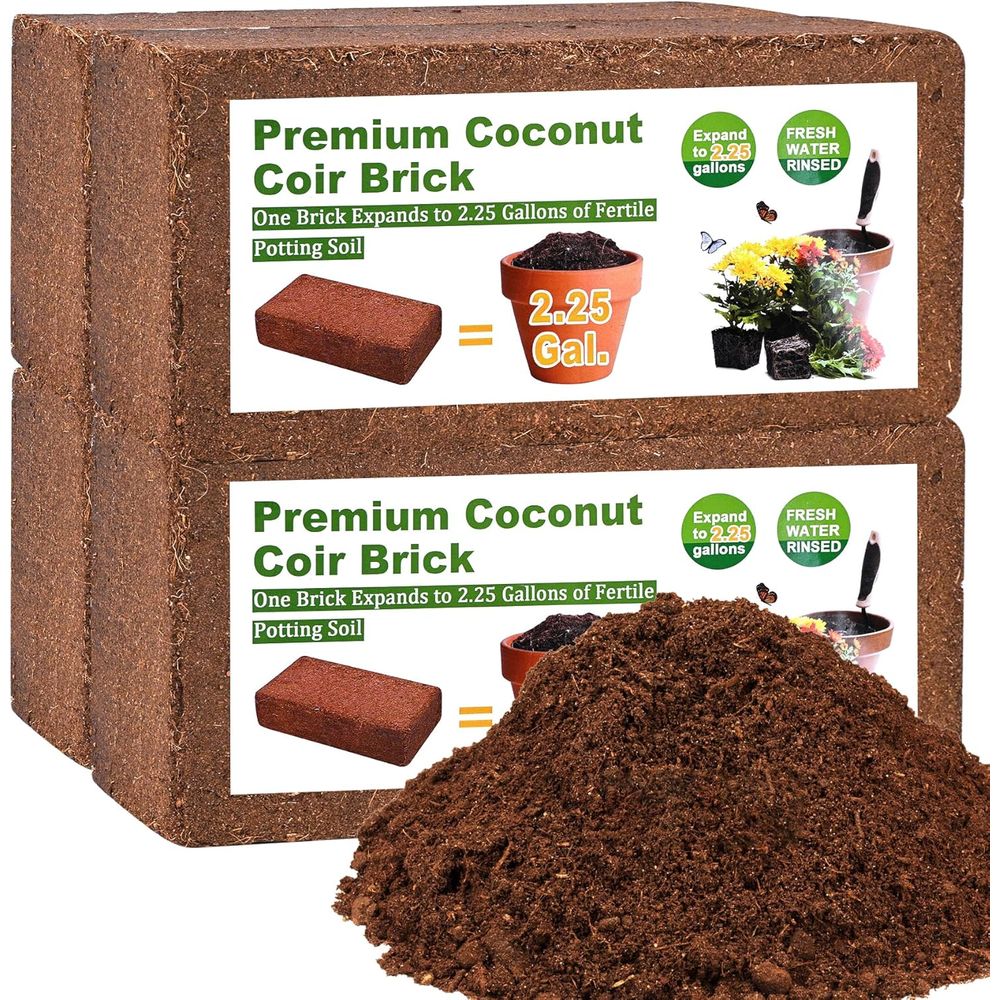 Substrate Coconut Fiber - Biologische Kokoscoir 4 Stuks Gecomprimeerde Bakstenen,