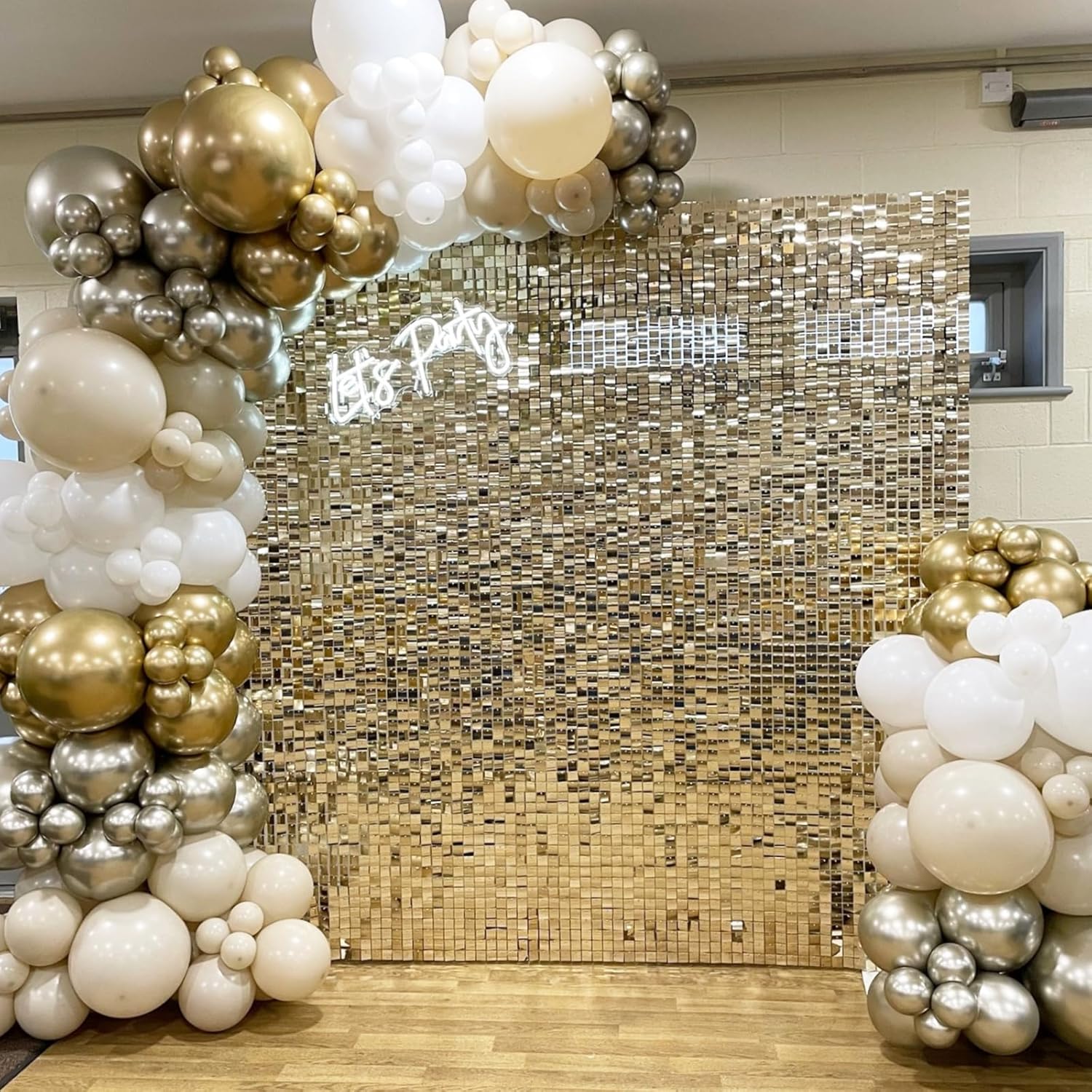 Pvc Panel Background - 12 stuks Lichtgouden Glinsterende Wanddecoratie Gouden