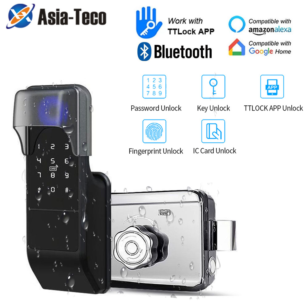 Glass Door Hinge - IP65 Waterdicht TTLock Vingerafdruk Smart Deurslot