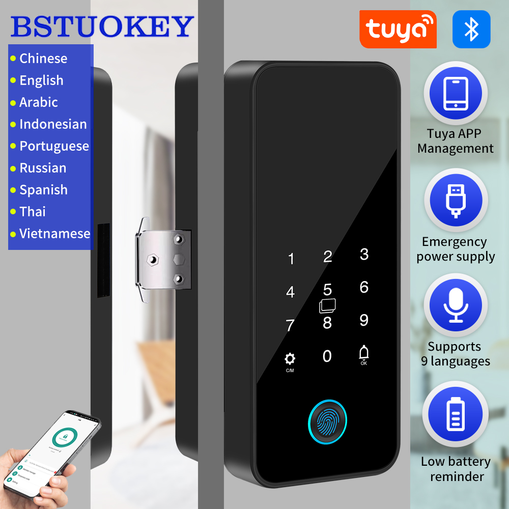 Glass Door Hinge - Tuya Smart Life Bluetooth glazen deurslot