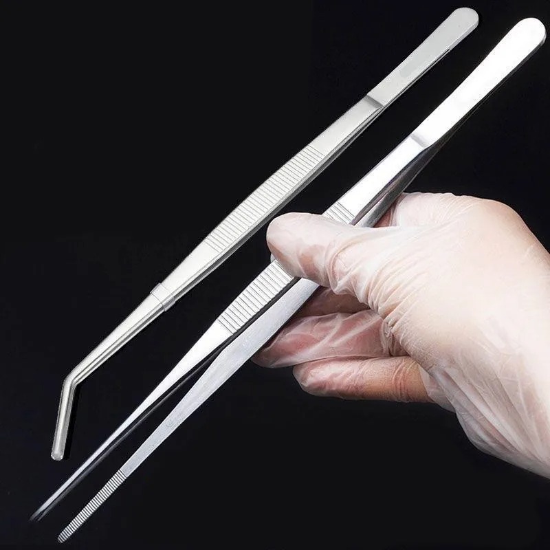 Feeding Tong Stainless - Roestvrij multifunctioneel stalen elleboogpincet Aquariumclip Lange