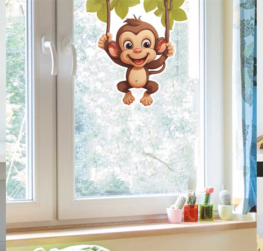 Pvc Panel Background - Schattige kleine aap woonkamer achtergrond decoratie