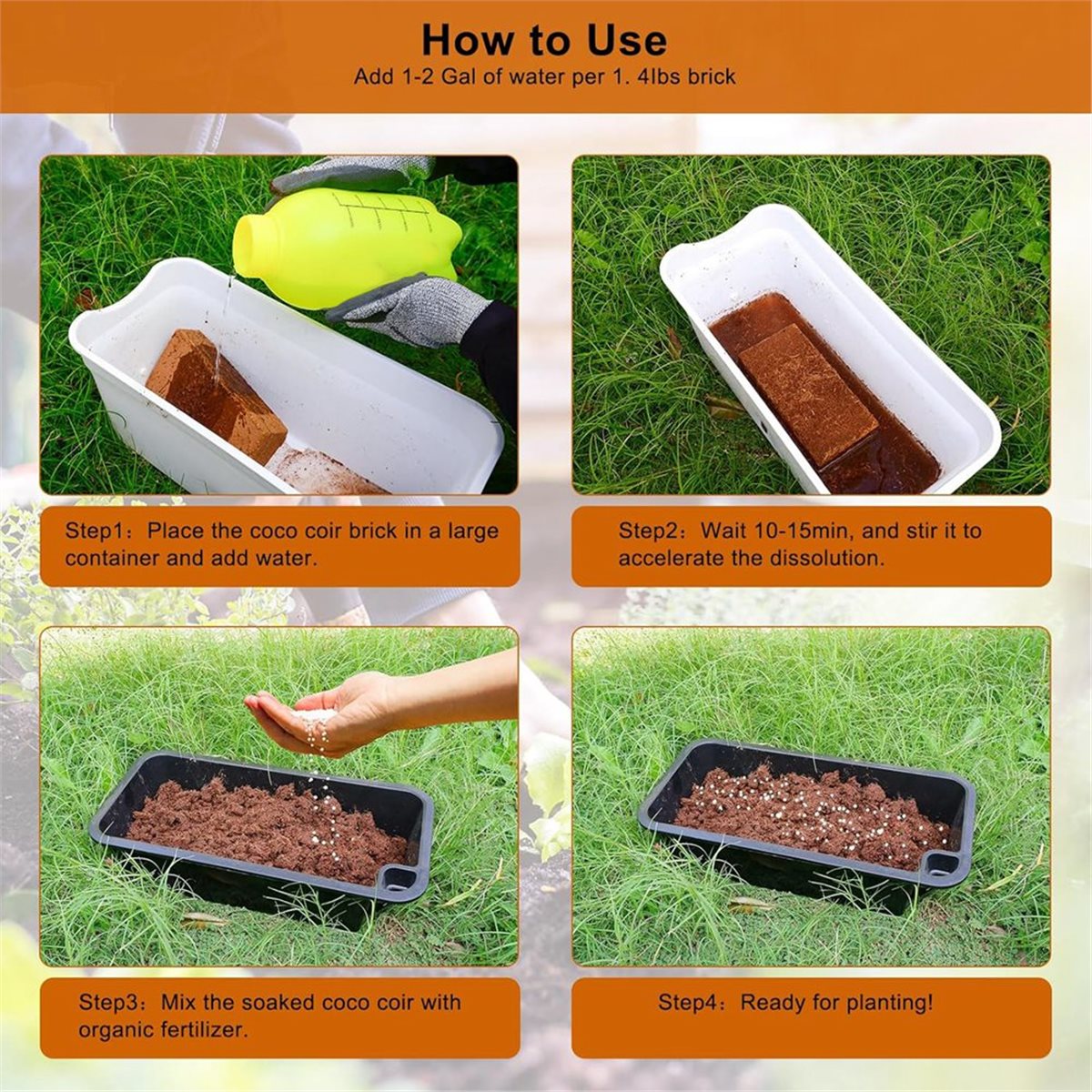 Substrate Coconut Fiber - HITL 3-pack blokken, voor planten, kokosvezelsubstraat