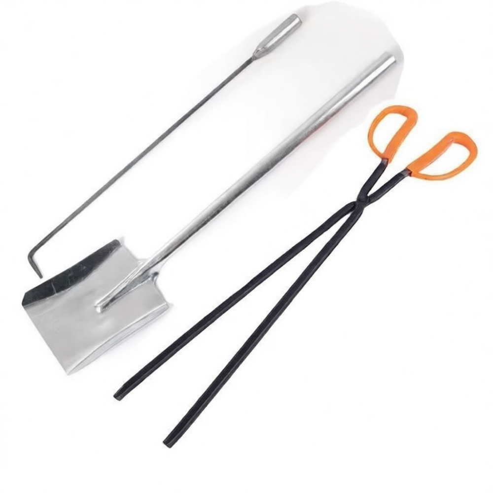 Feeding Tong Stainless - Schoonmaakset voor open haarden, roestvrijstalen haardhaak,