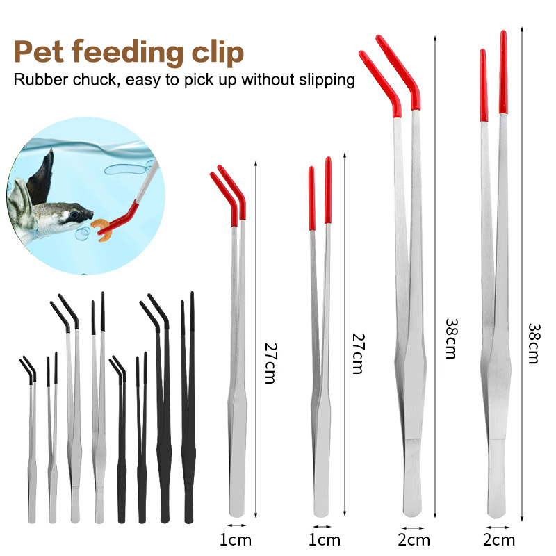 Feeding Tong Stainless - Roestvrijstalen reptielenvoertang met rubberen tips Aquarium