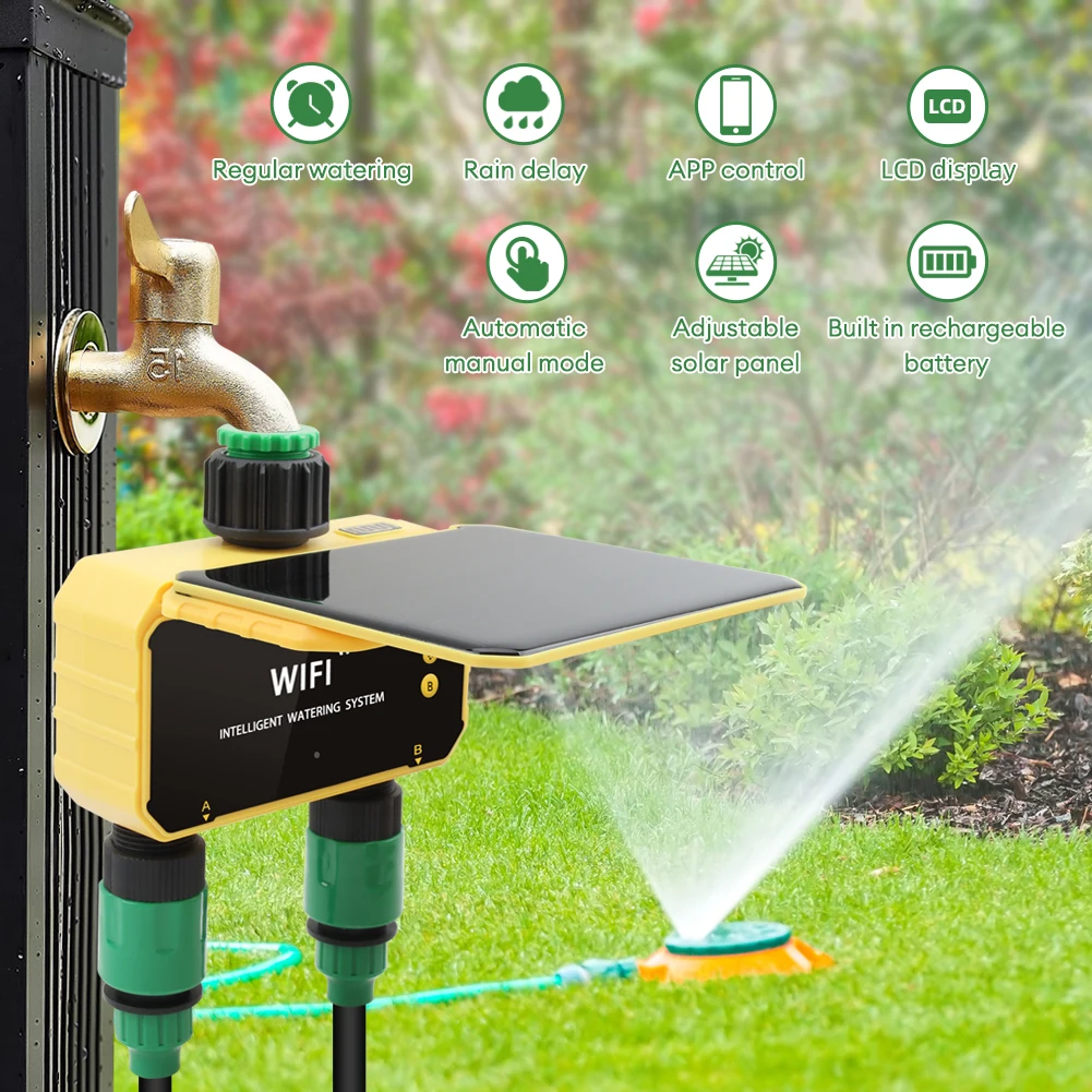 WiFi Solar Timer Dubbele water - Timer Dual Outlet recensie en prijs