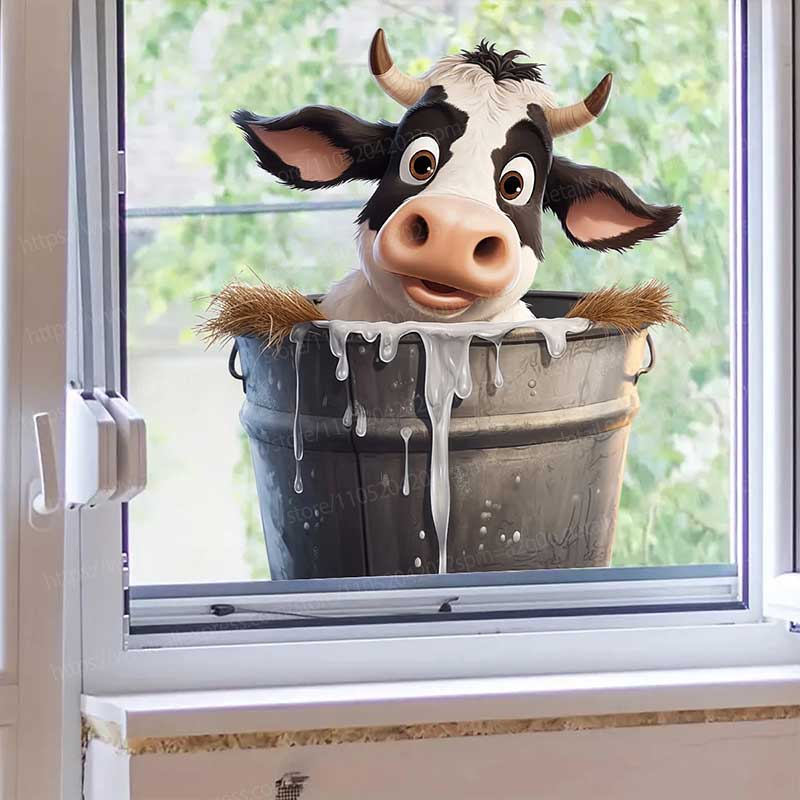 Leuke koe muurstickers zelfkle - Pvc Panel Background recensie en prijs