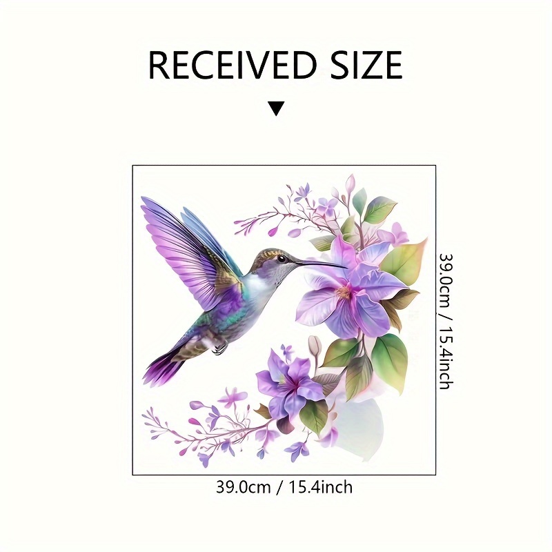 1 paarse bloem- en kolibrie-st - Pvc Panel Background recensie en prijs