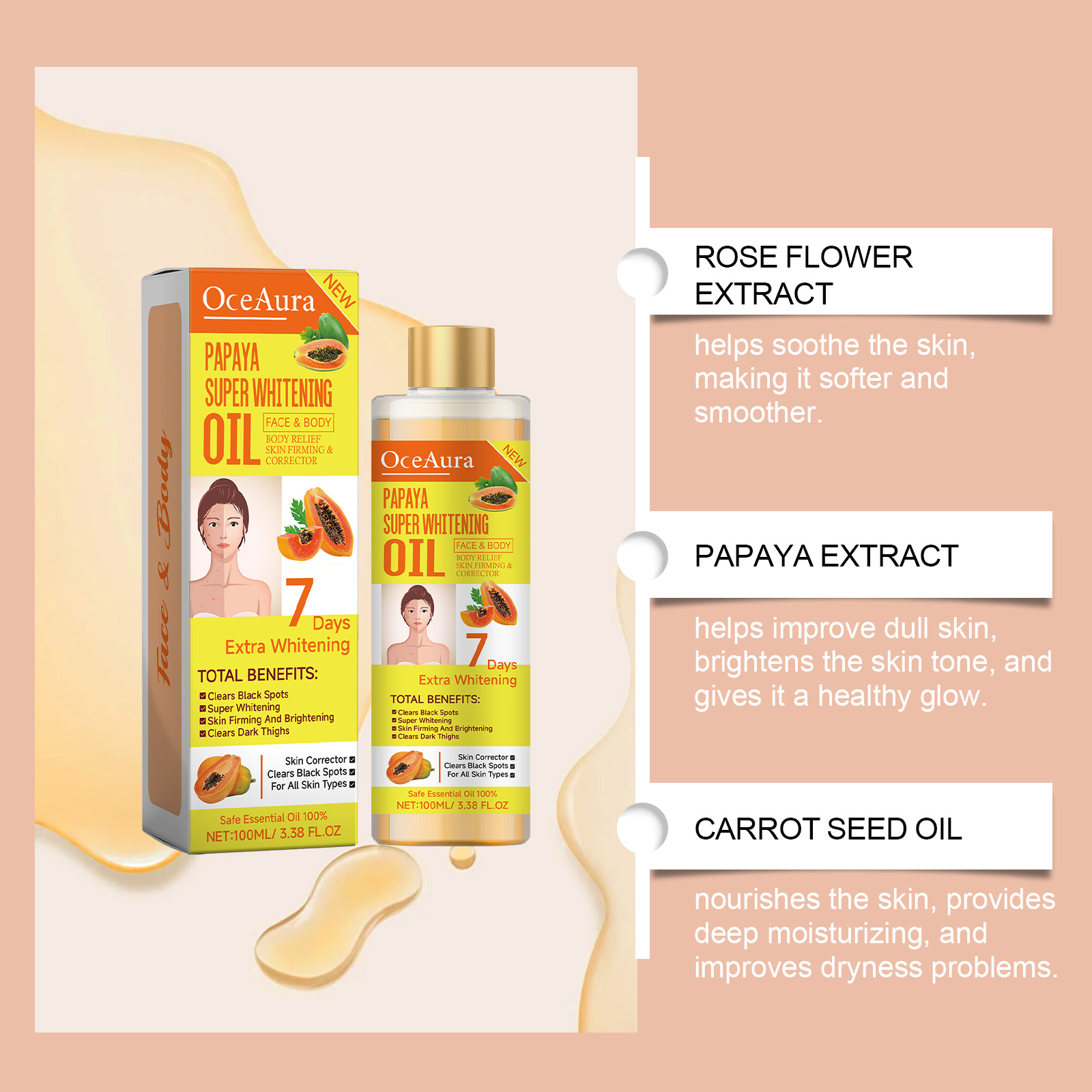 Body Whitening Olie 100 ml Nat - Substrate Coconut Fiber recensie en prijs